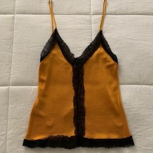 ZARA MUSTARD LACE TANK TOP